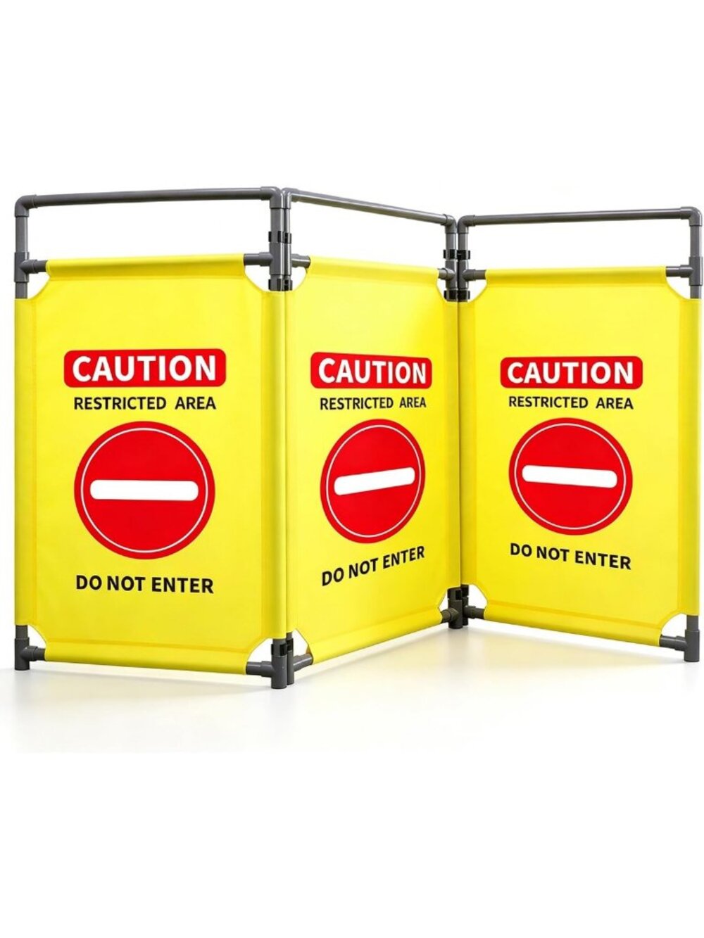 Foldable 3-Panel Safety Barricade Gate - 5.8FT Traffic Control Barrier for